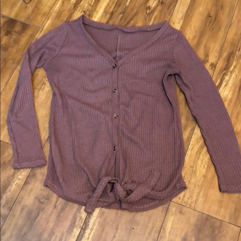 Waffle knit tie top